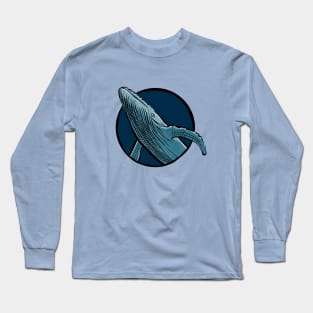 Blue whale in colour Long Sleeve T-Shirt